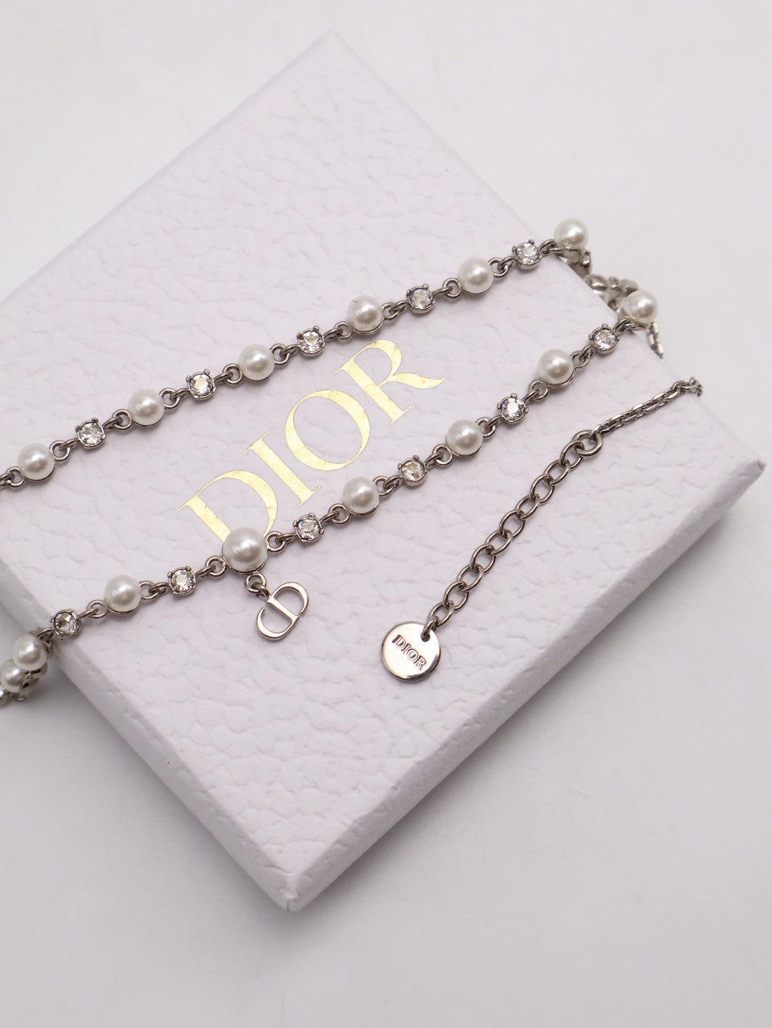 DIOR Petit CD Treasure珍珠頸鍊