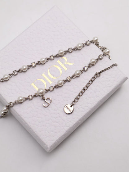 DIOR Petit CD Treasure珍珠頸鍊