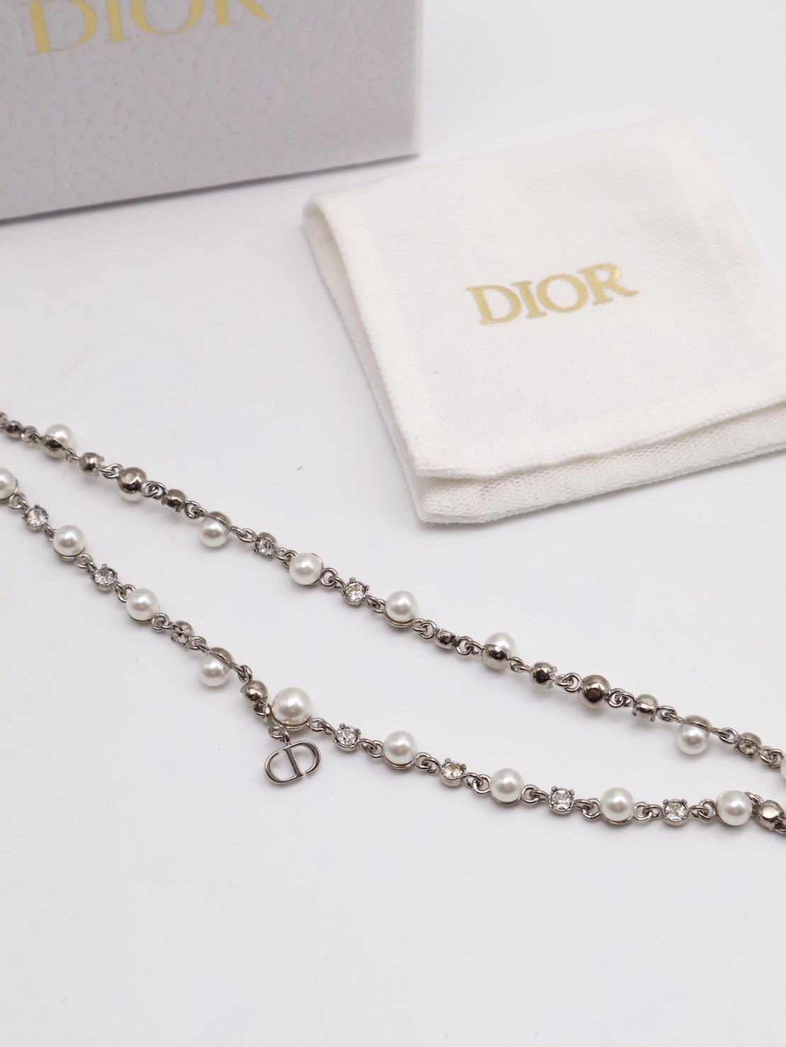 DIOR Petit CD Treasure珍珠頸鍊
