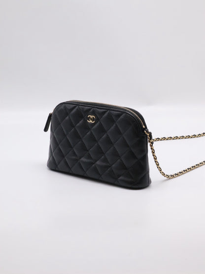 CHANEL 24A粒面牛皮貝殼包 - 黑金