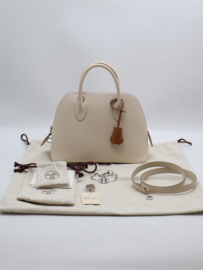 HERMES Bolide 25 - Craie/Mauve Pale/Gold 奶昔白/夢幻紫/金棕銀 B