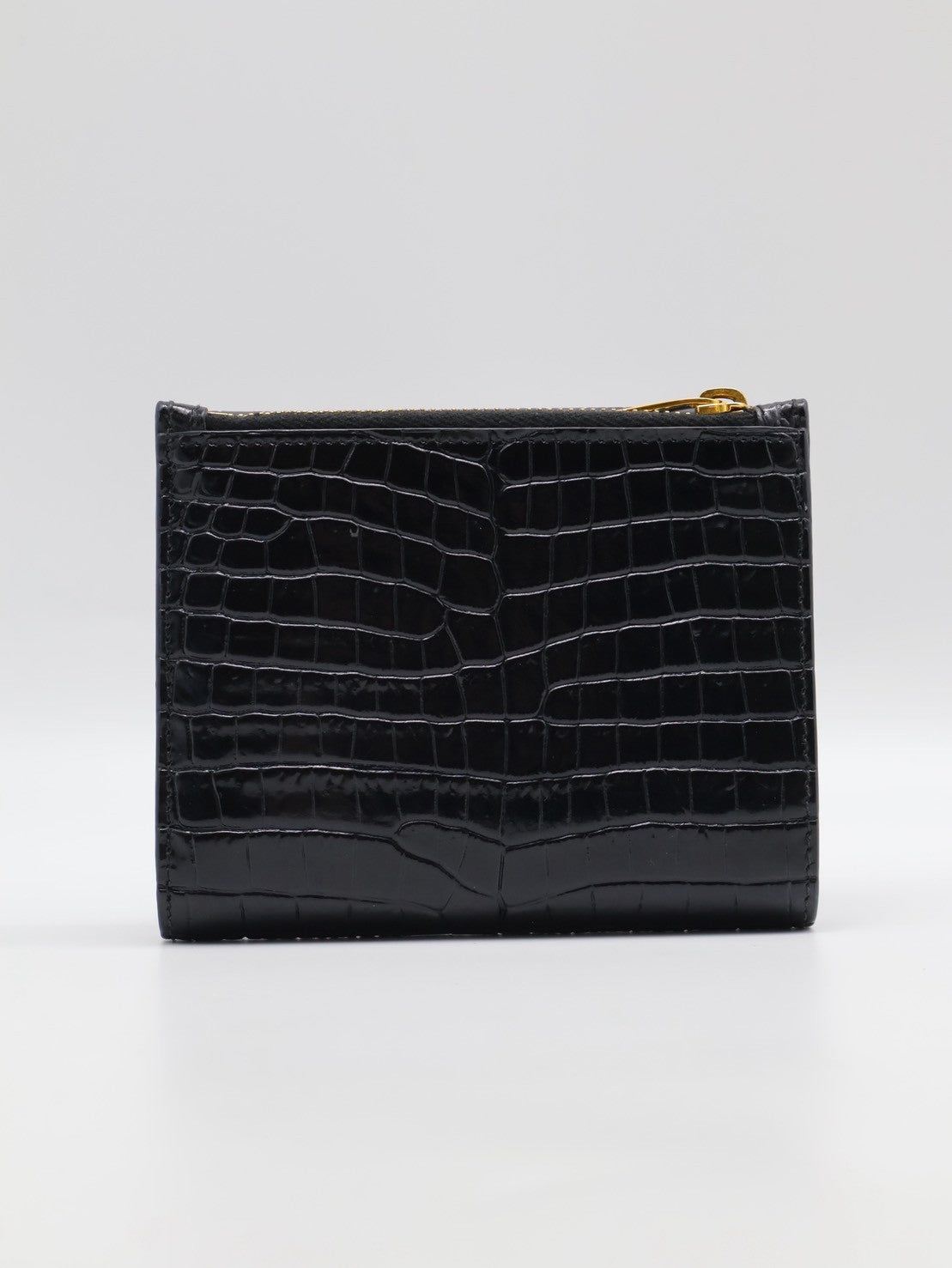 YSL 鱷魚壓紋雙折短夾