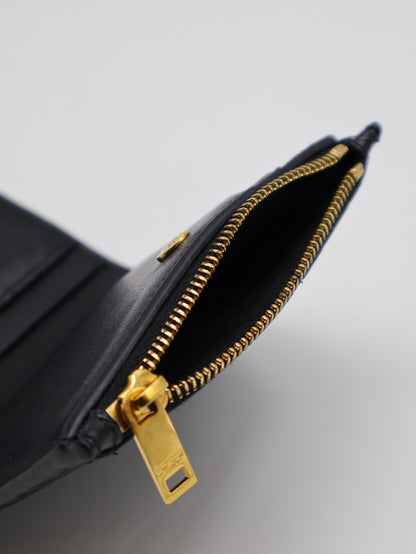 YSL 鱷魚壓紋雙折短夾