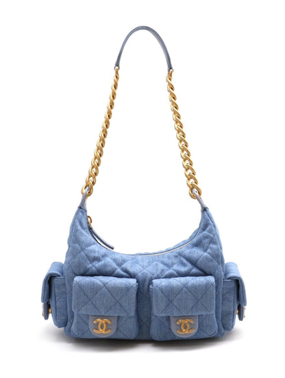 CHANEL 25C Hobo嬉皮包 - 小號淺牛仔金