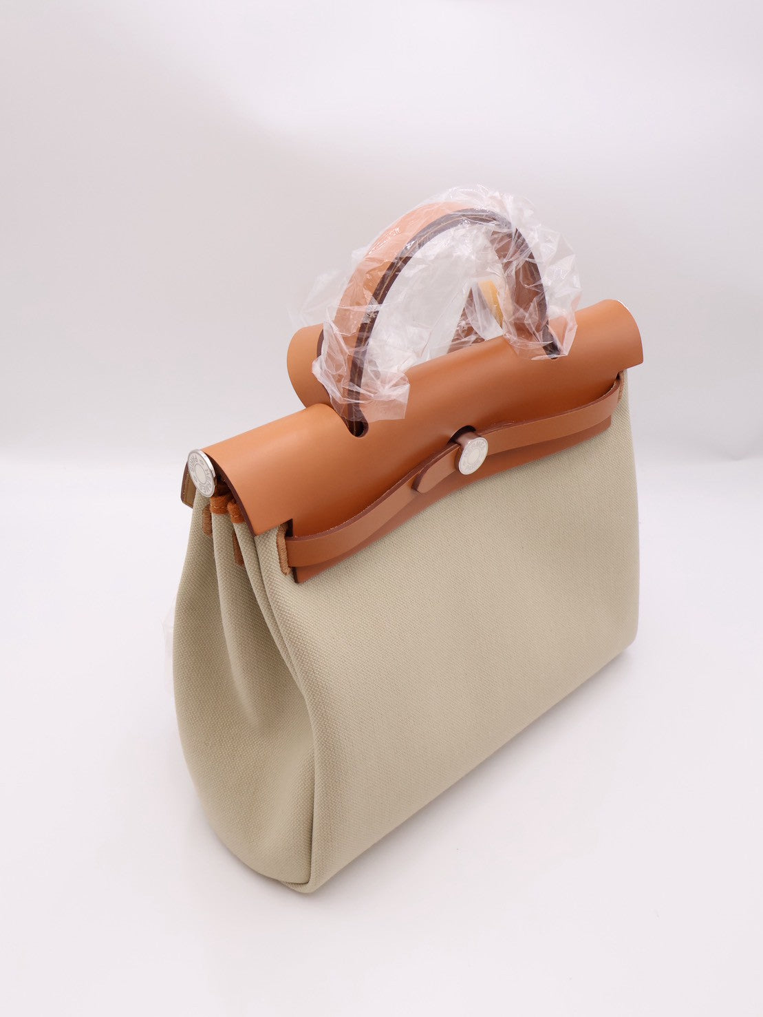 HERMES Herbag Zip 31 - Gold 米白/金棕琺瑯銀釦 B