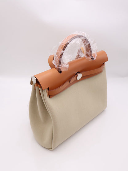 HERMES Herbag Zip 31 - Gold 米白/金棕琺瑯銀釦 B