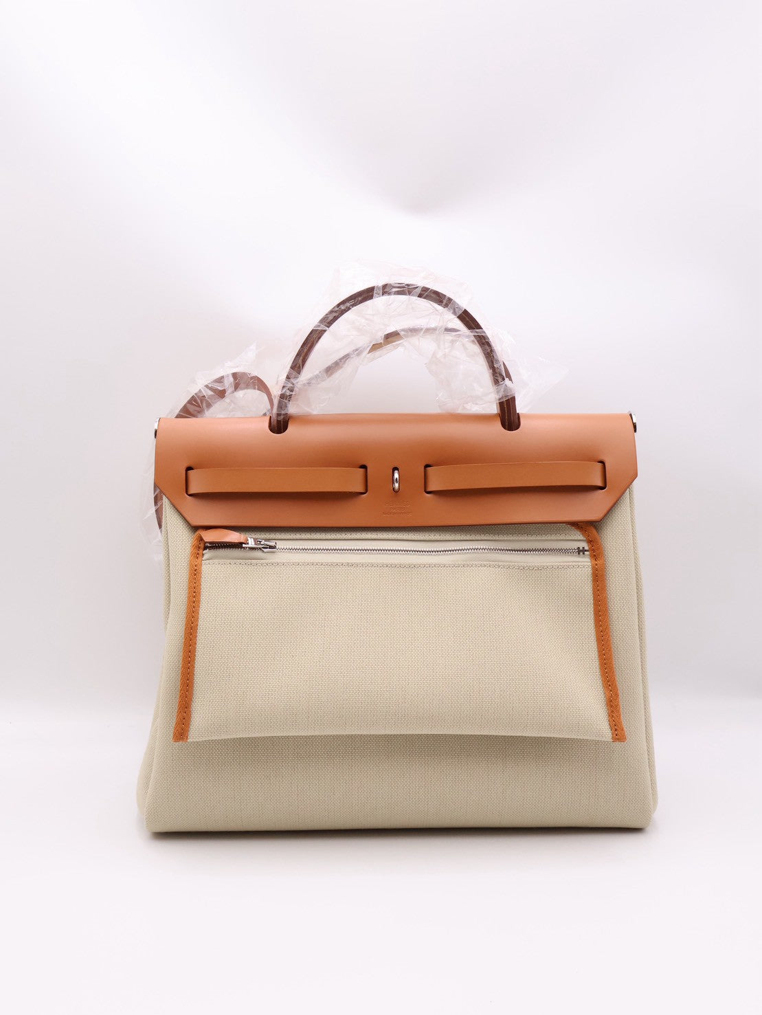 HERMES Herbag Zip 31 - Gold 米白/金棕琺瑯銀釦 B