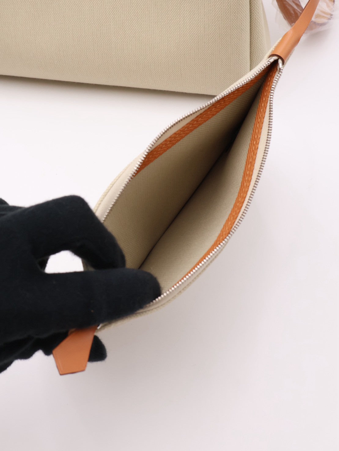 HERMES Herbag Zip 31 - Gold 米白/金棕琺瑯銀釦 B