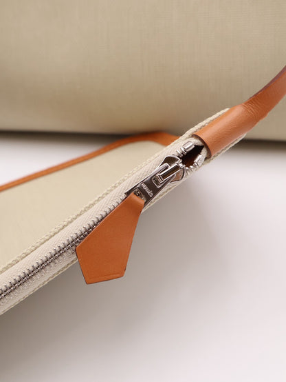 HERMES Herbag Zip 31 - Gold 米白/金棕琺瑯銀釦 B