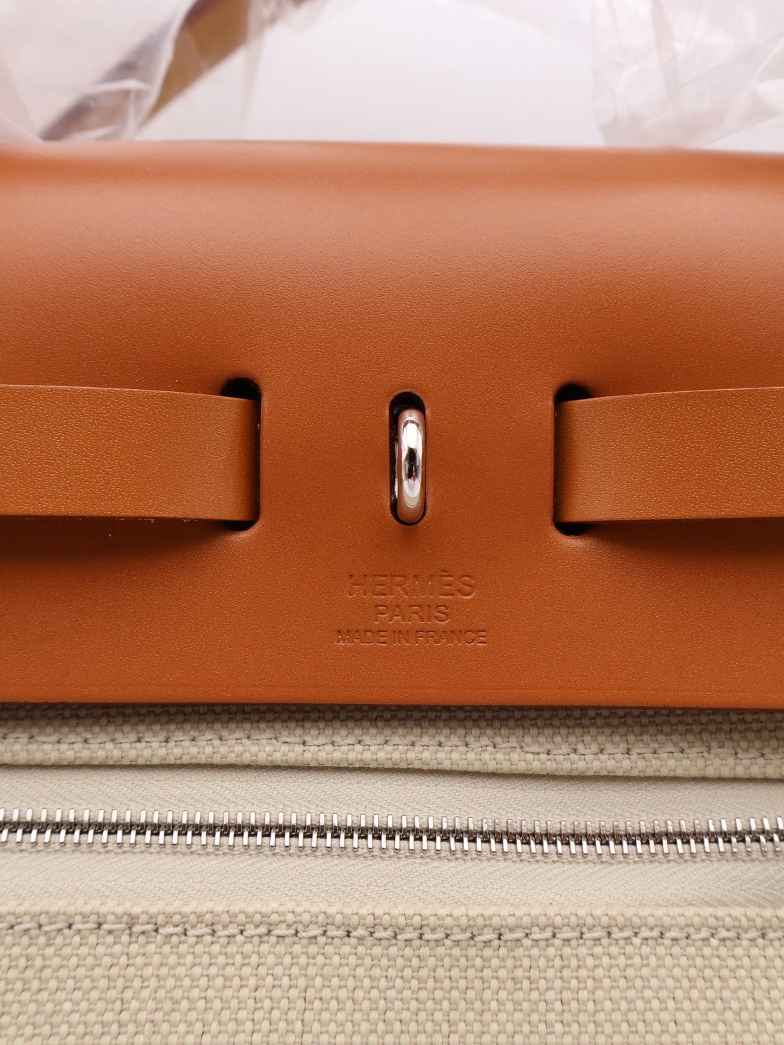 HERMES Herbag Zip 31 - Gold 米白/金棕琺瑯銀釦 B