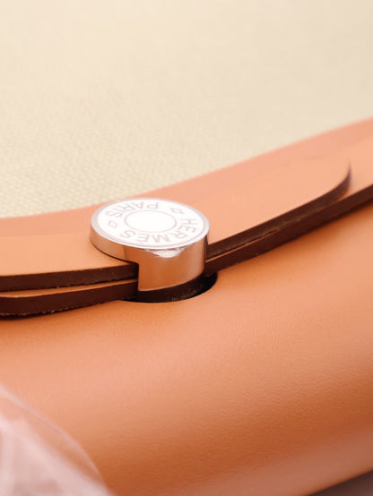 HERMES Herbag Zip 31 - Gold 米白/金棕琺瑯銀釦 B
