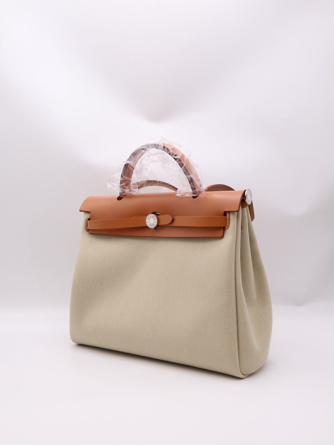 HERMES Herbag Zip 31 - Gold 米白/金棕琺瑯銀釦 B