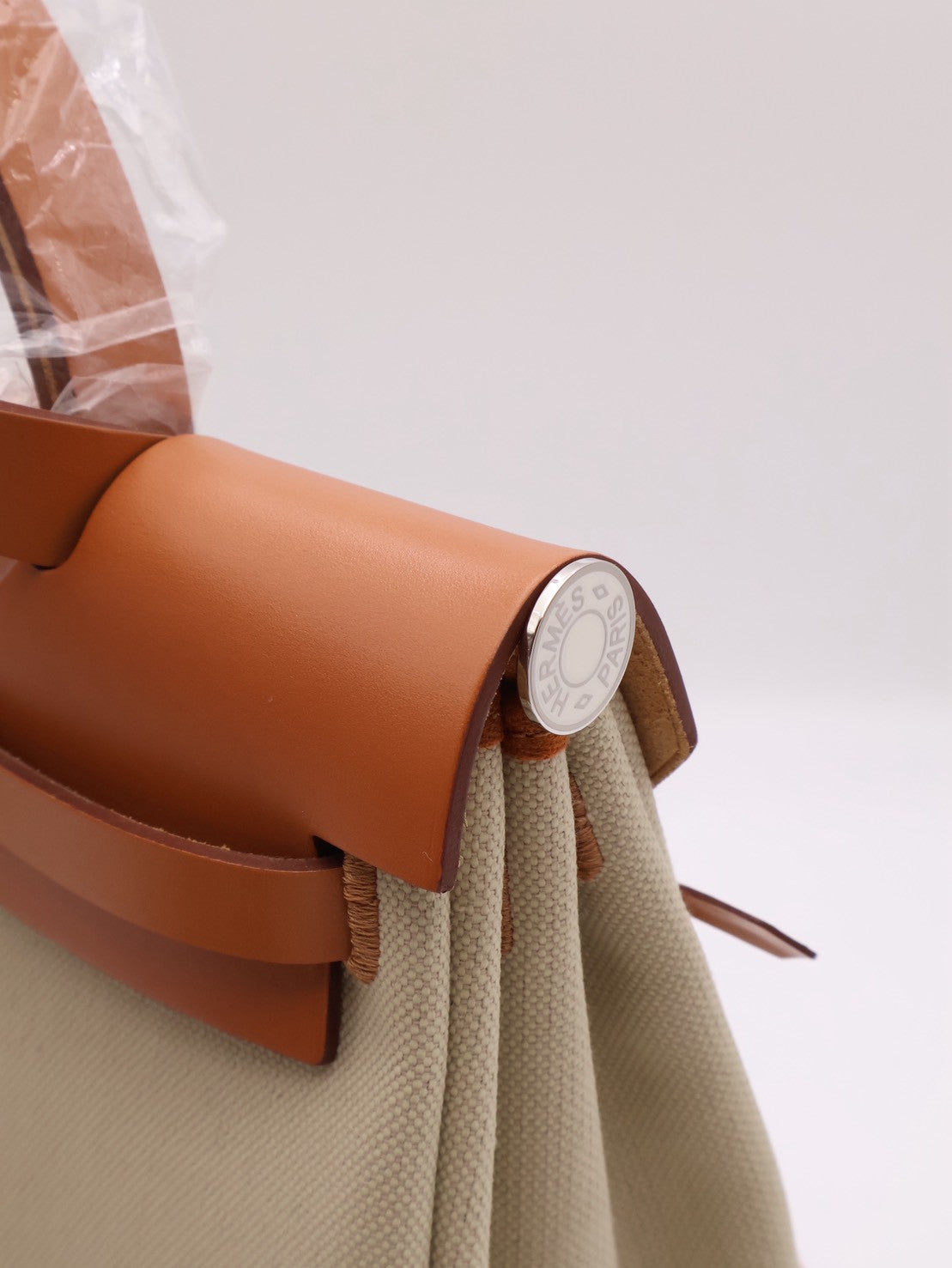 HERMES Herbag Zip 31 - Gold 米白/金棕琺瑯銀釦 B