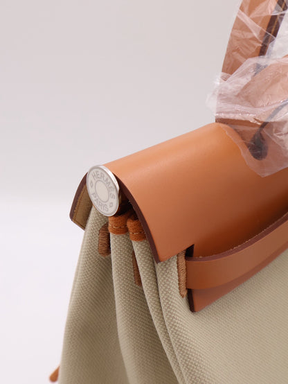 HERMES Herbag Zip 31 - Gold 米白/金棕琺瑯銀釦 B