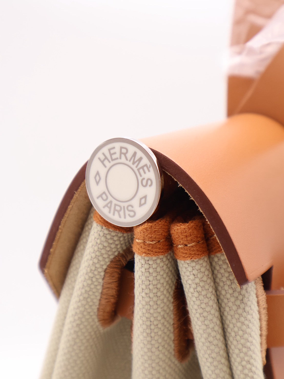 HERMES Herbag Zip 31 - Gold 米白/金棕琺瑯銀釦 B