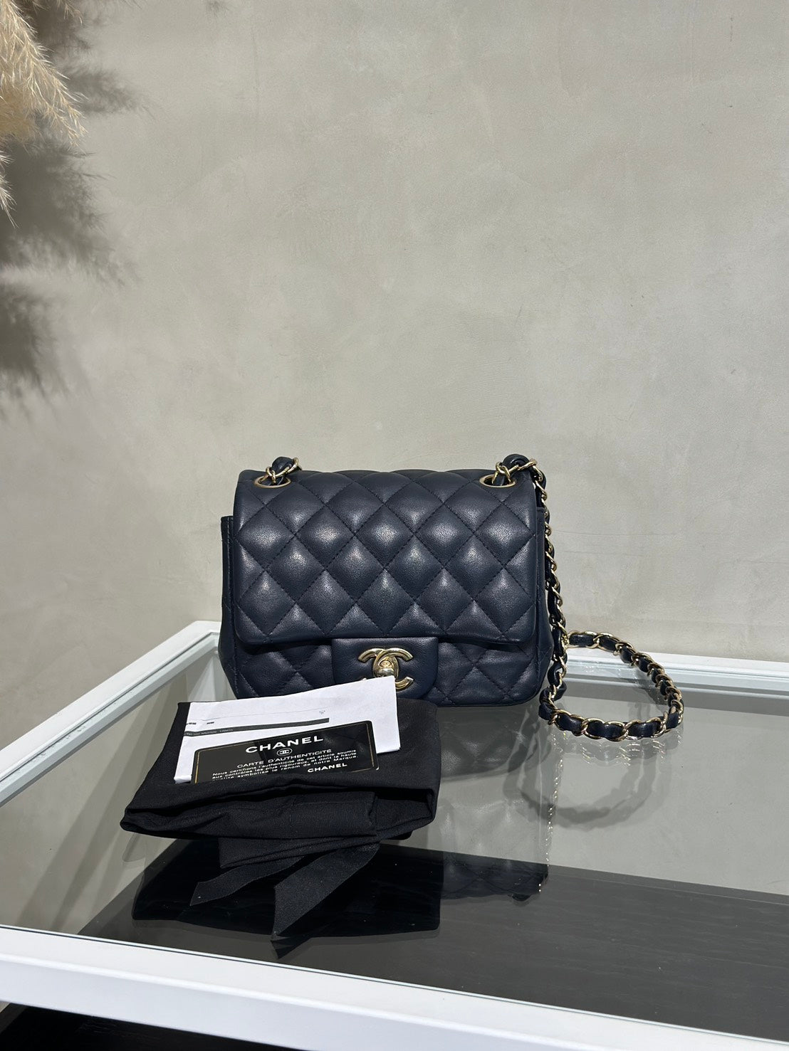 CHANEL 經典口蓋包方胖子 17 - 深藍金29開