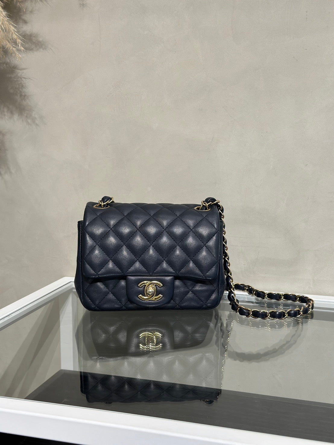 CHANEL 經典口蓋包方胖子 17 - 深藍金29開