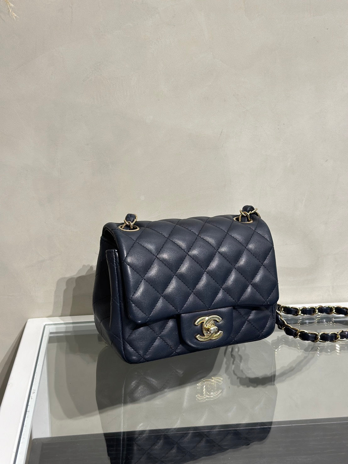 CHANEL 經典口蓋包方胖子 17 - 深藍金29開