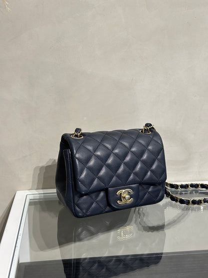 CHANEL 經典口蓋包方胖子 17 - 深藍金29開