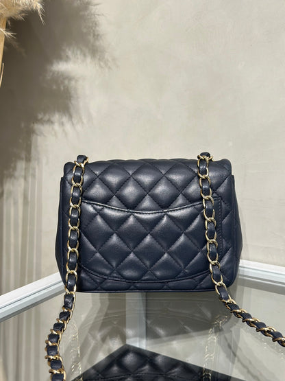 CHANEL 經典口蓋包方胖子 17 - 深藍金29開