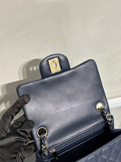 CHANEL 經典口蓋包方胖子 17 - 深藍金29開