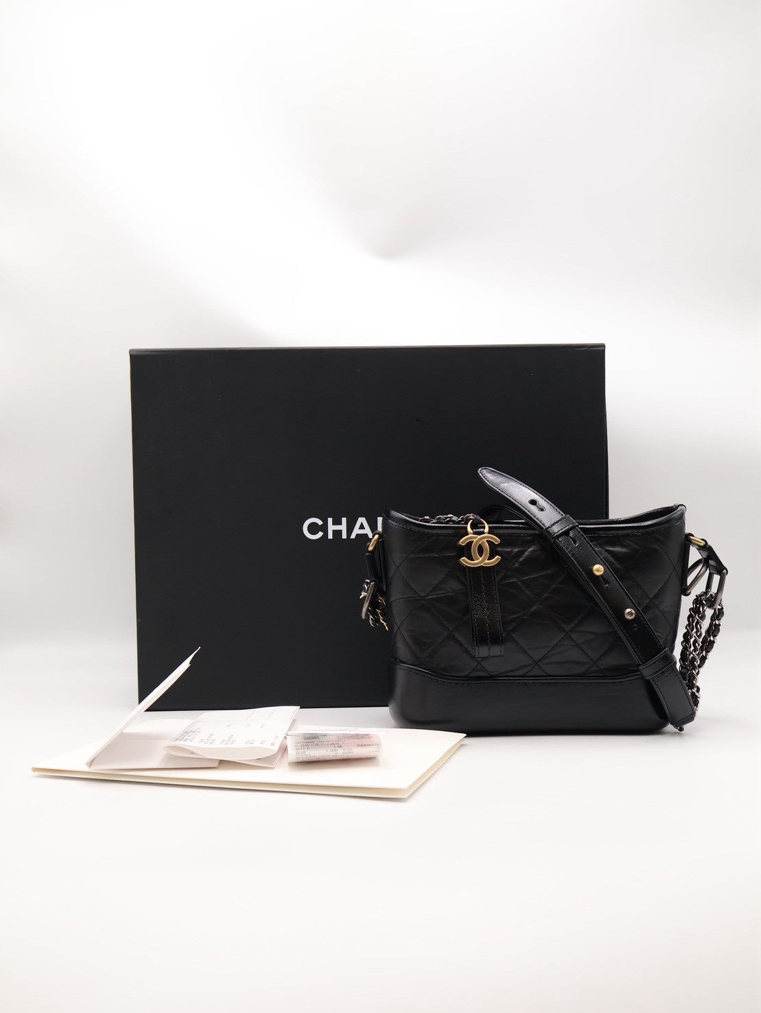 CHANEL 雙鍊條流浪包 - 小號黑30開