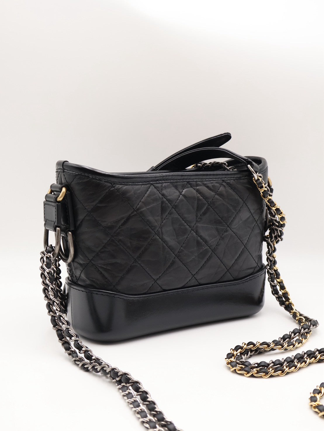 CHANEL 雙鍊條流浪包 - 小號黑30開