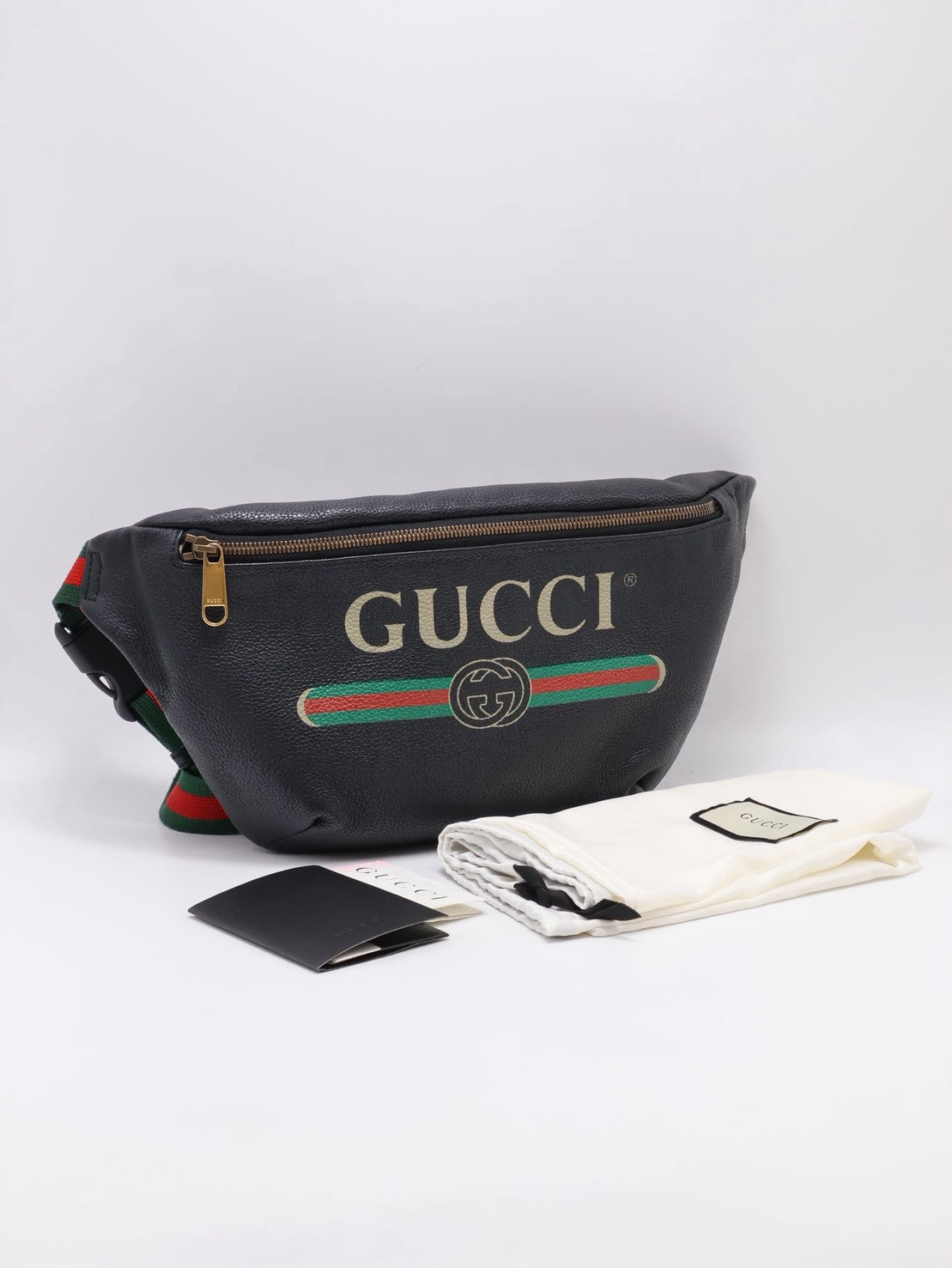 GUCCI Print復古胸包 - 大號黑