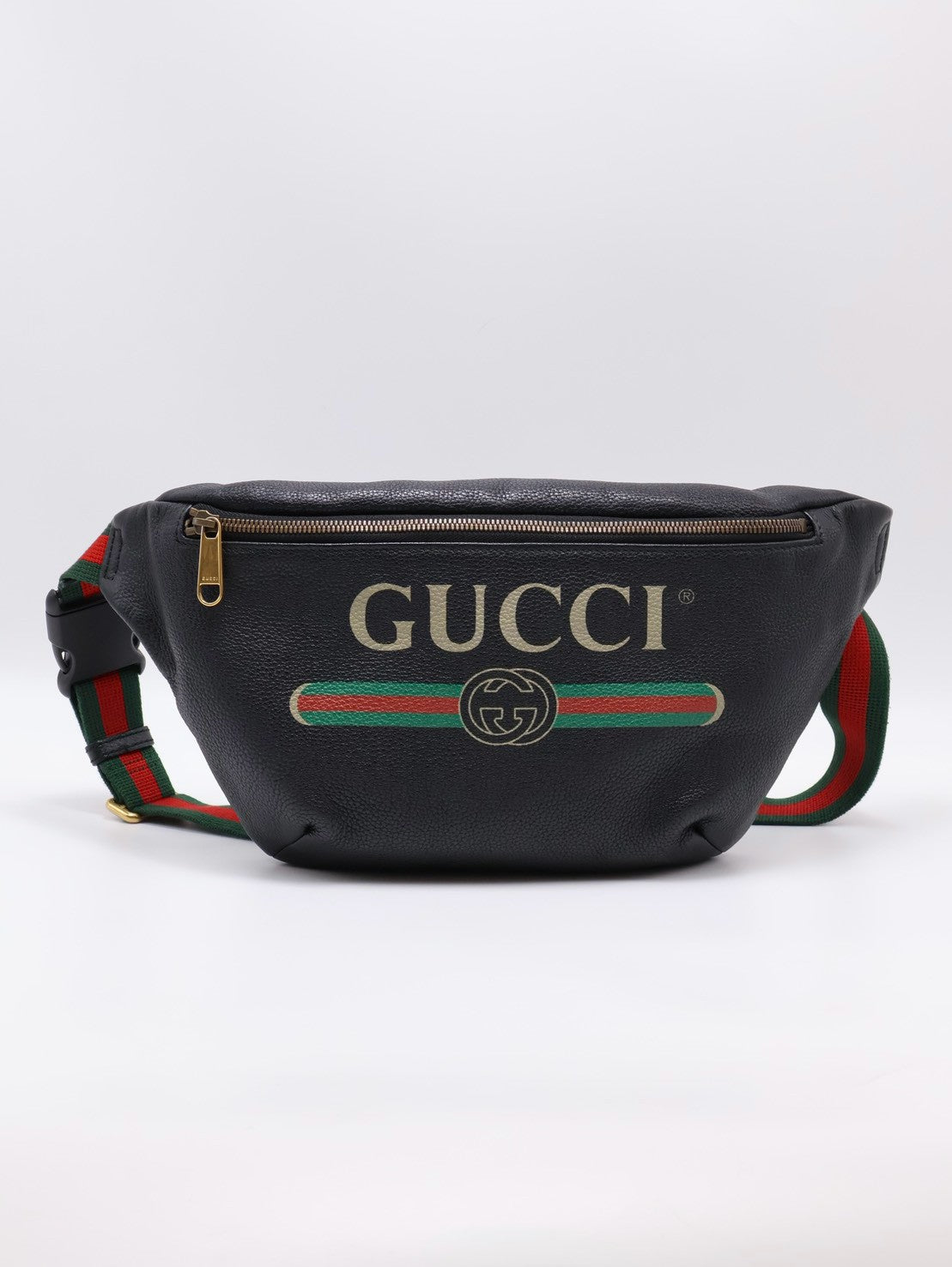 GUCCI Print復古胸包 - 大號黑