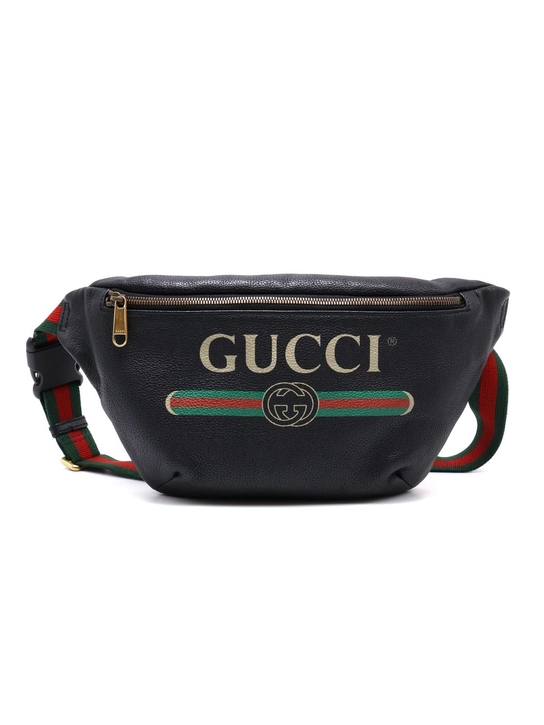 GUCCI Print復古胸包 - 大號黑
