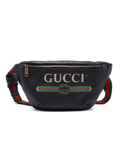 GUCCI Print復古胸包 - 大號黑
