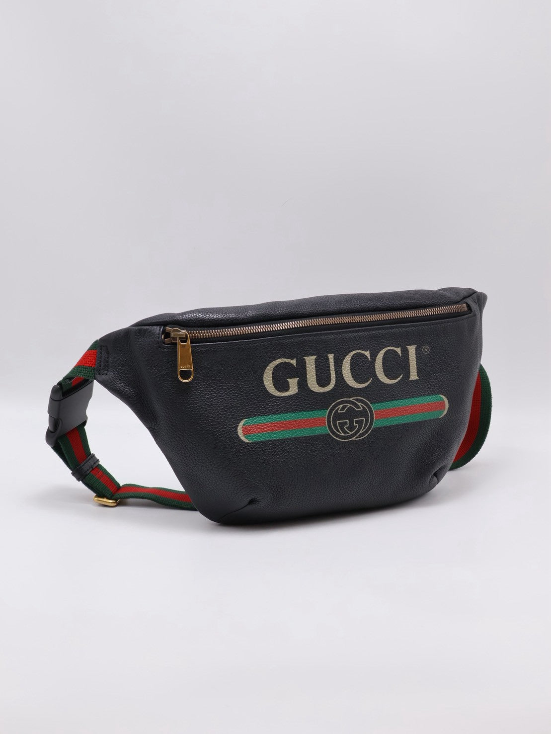 GUCCI Print復古胸包 - 大號黑