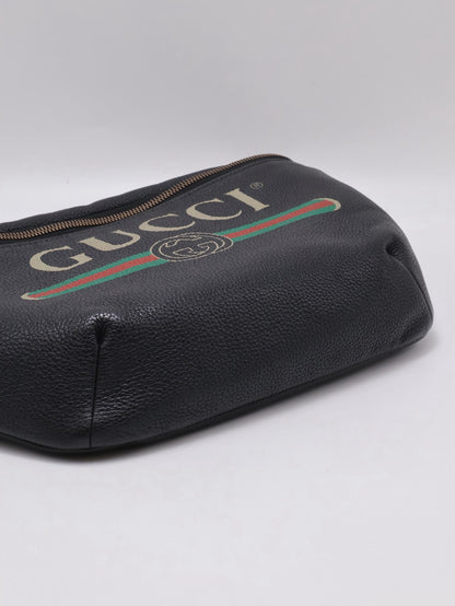 GUCCI Print復古胸包 - 大號黑