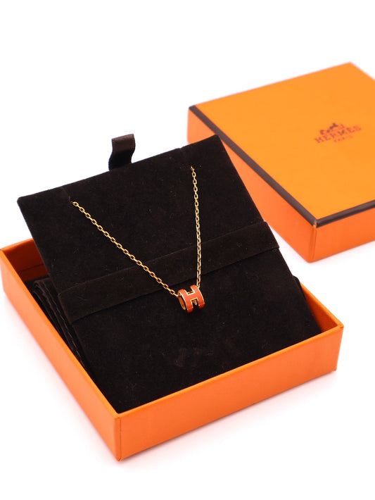 HERMES Mini Pop H項鍊 - 愛馬仕橘金