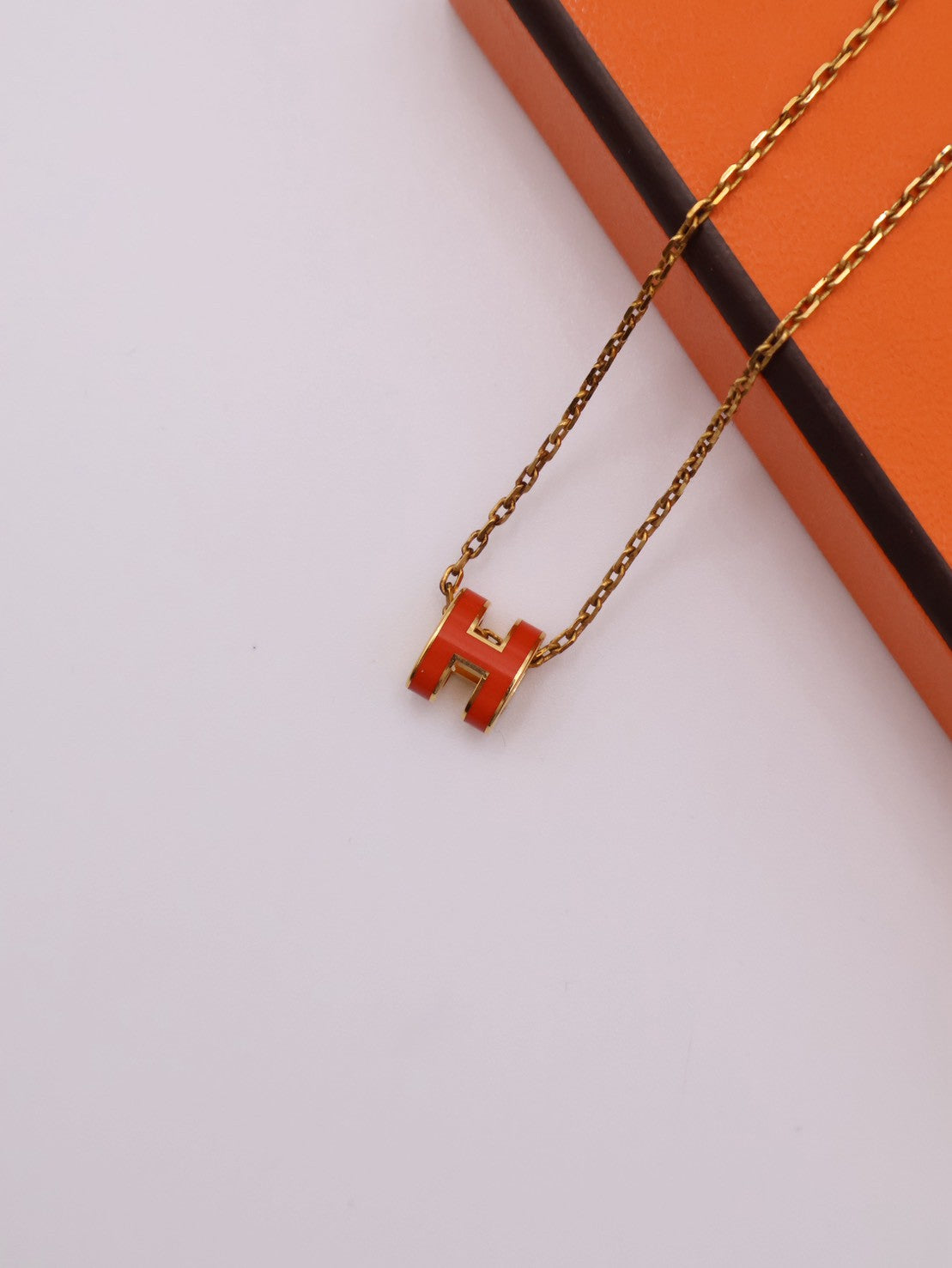 HERMES Mini Pop H項鍊 - 愛馬仕橘金