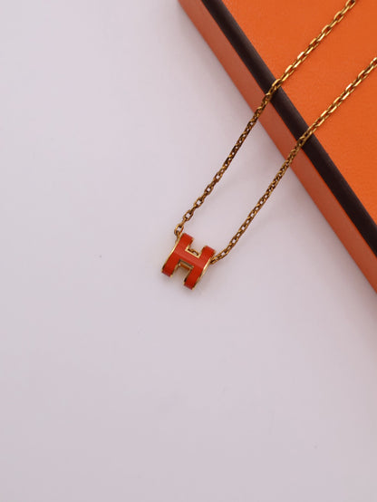 HERMES Mini Pop H項鍊 - 愛馬仕橘金