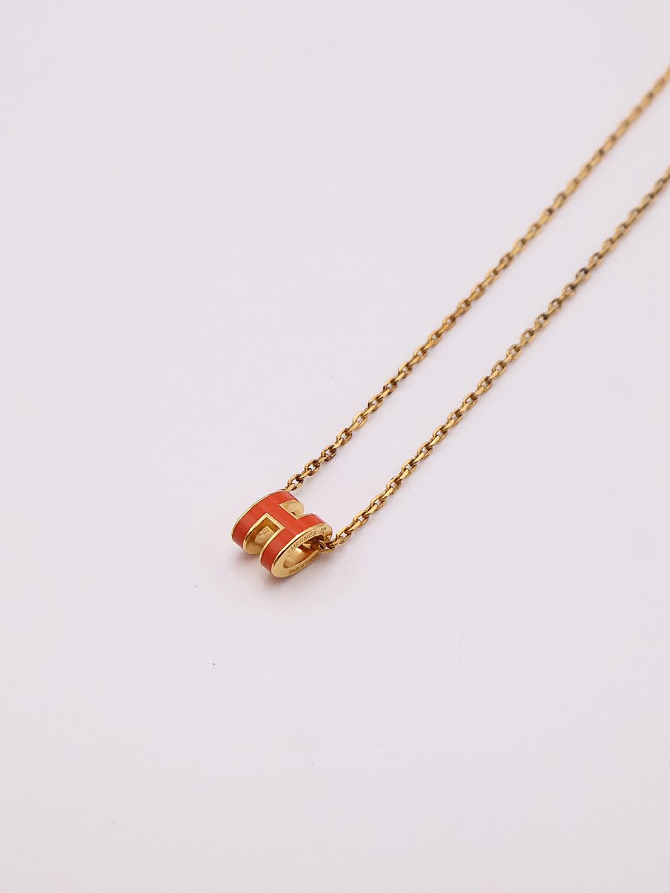 HERMES Mini Pop H項鍊 - 愛馬仕橘金