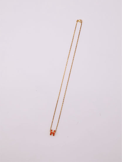 HERMES Mini Pop H項鍊 - 愛馬仕橘金