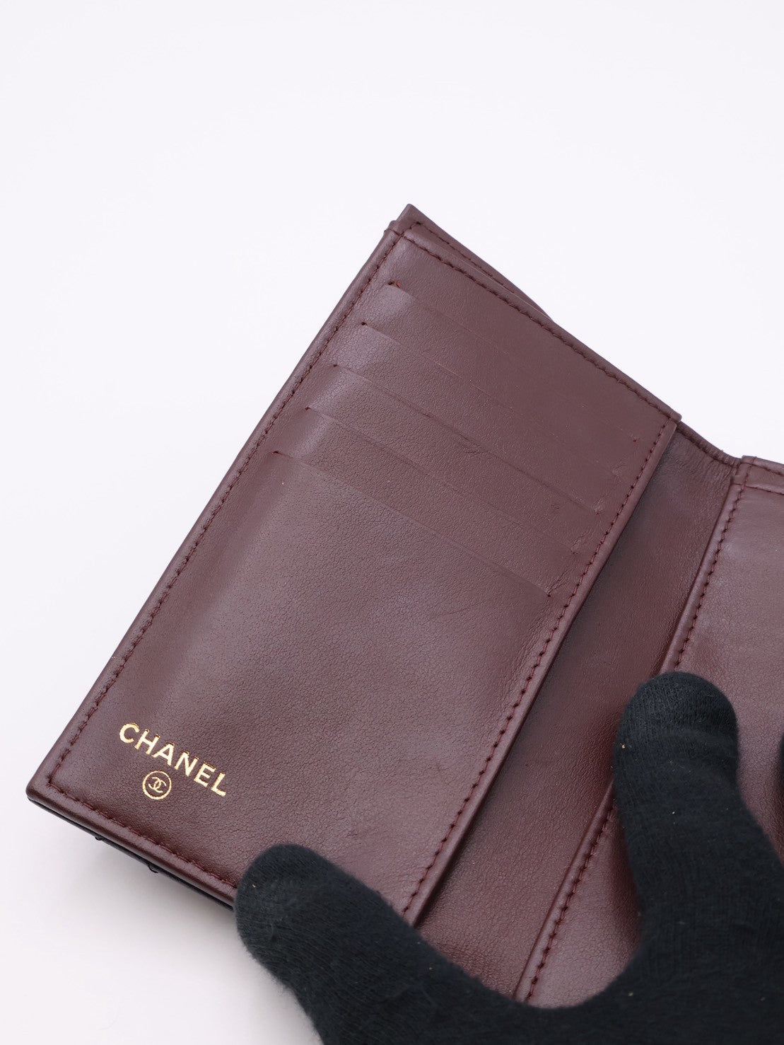 CHANEL 經典粒面牛皮中夾 - 黑金
