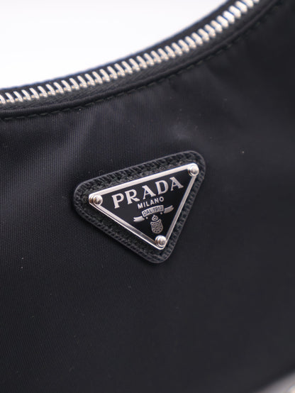 PRADA 經典三合一尼龍斜背包 - 黑銀