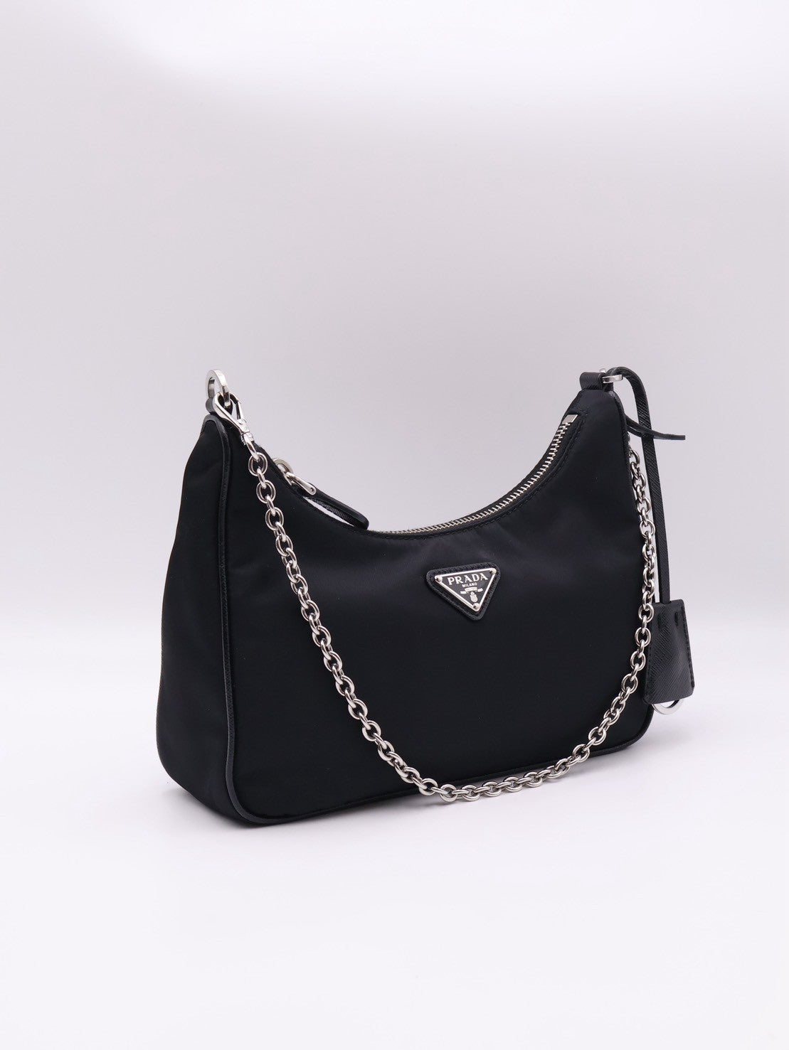 PRADA 經典三合一尼龍斜背包 - 黑銀
