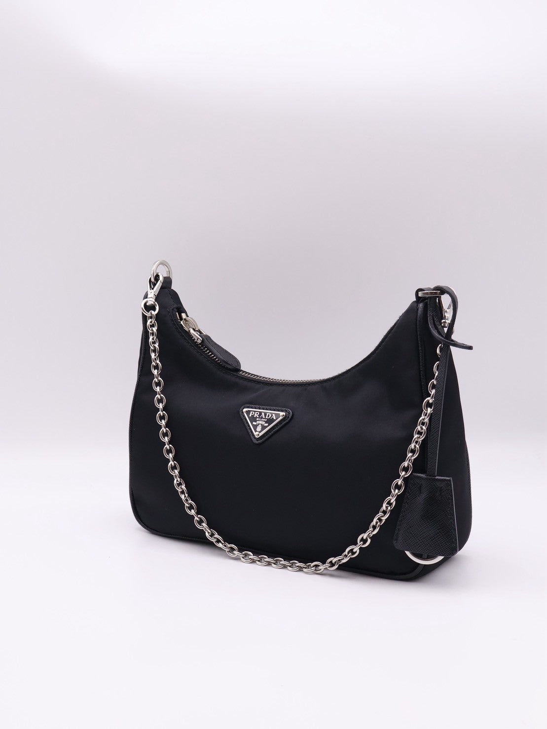 PRADA 經典三合一尼龍斜背包 - 黑銀