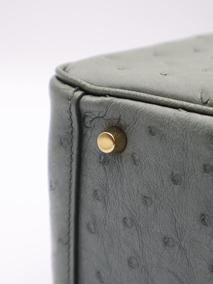HERMES Mini Lindy - Vert Amande 63 鴕鳥皮杏仁綠金 U