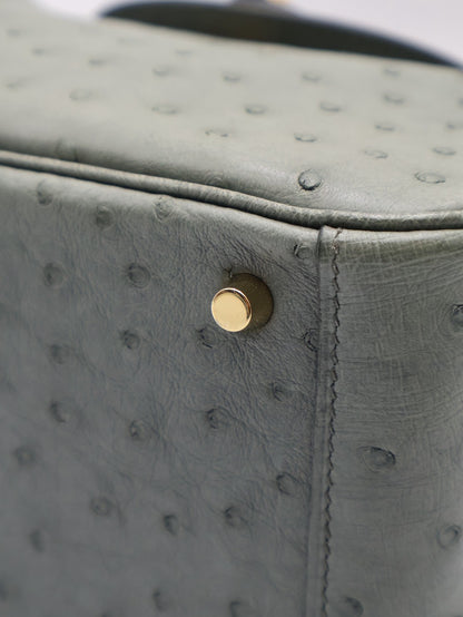 HERMES Mini Lindy - Vert Amande 63 鴕鳥皮杏仁綠金 U