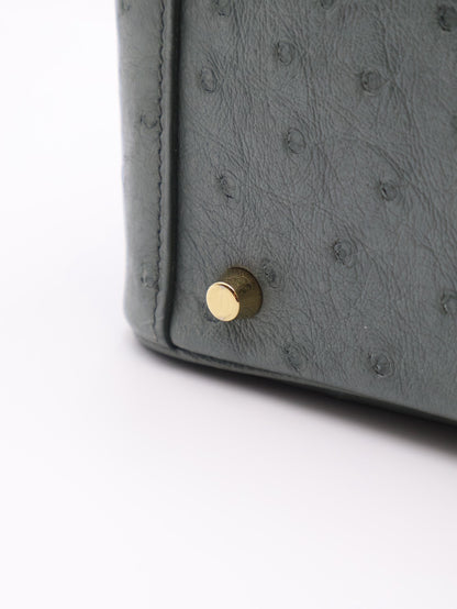 HERMES Mini Lindy - Vert Amande 63 鴕鳥皮杏仁綠金 U
