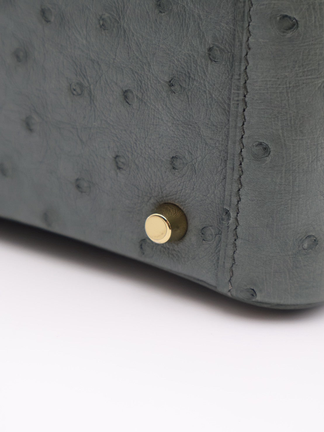 HERMES Mini Lindy - Vert Amande 63 鴕鳥皮杏仁綠金 U