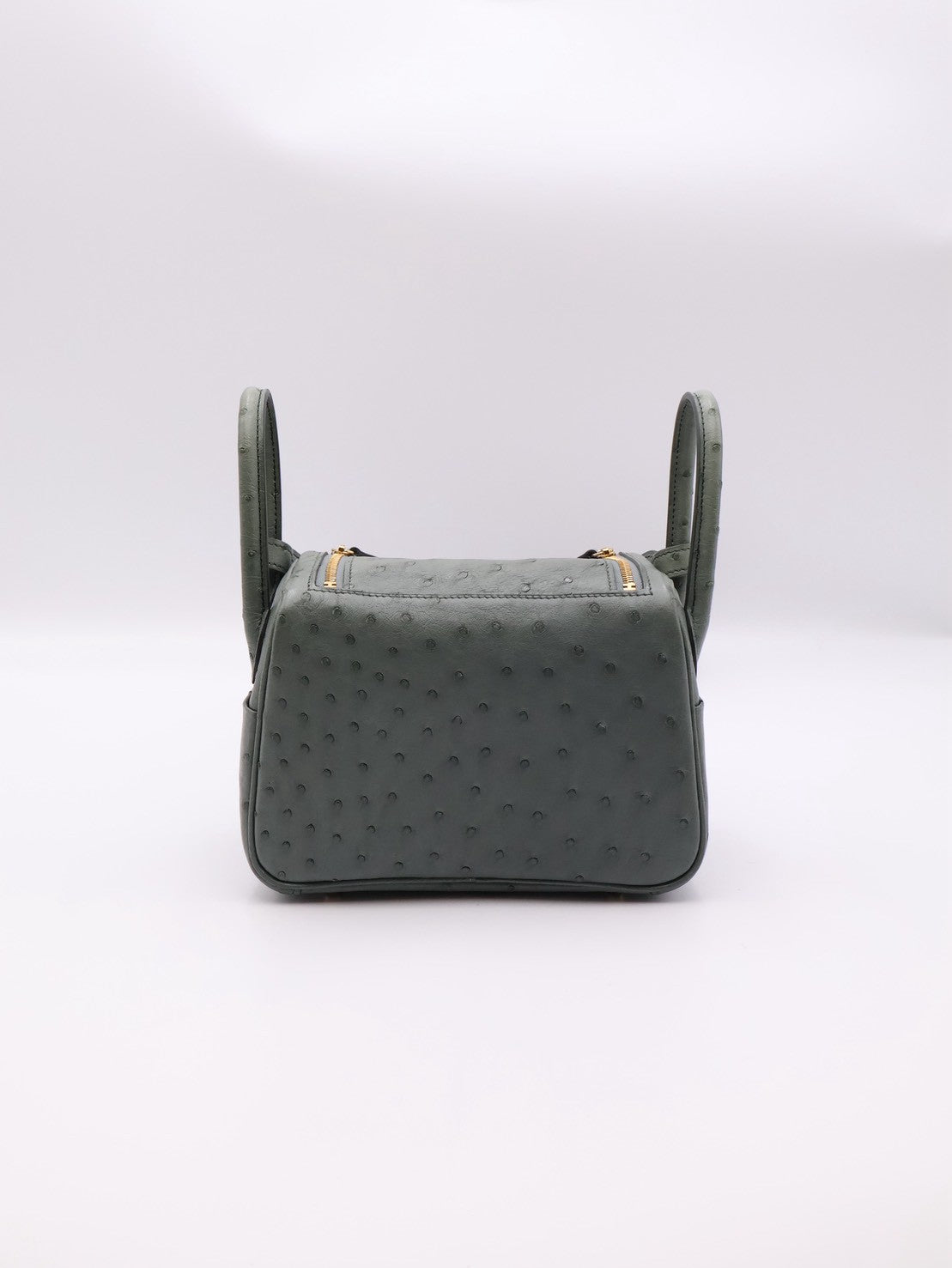 HERMES Mini Lindy - Vert Amande 63 鴕鳥皮杏仁綠金 U