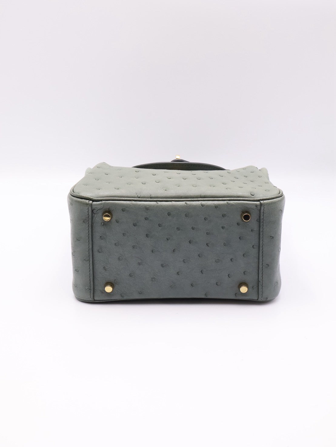 HERMES Mini Lindy - Vert Amande 63 鴕鳥皮杏仁綠金 U