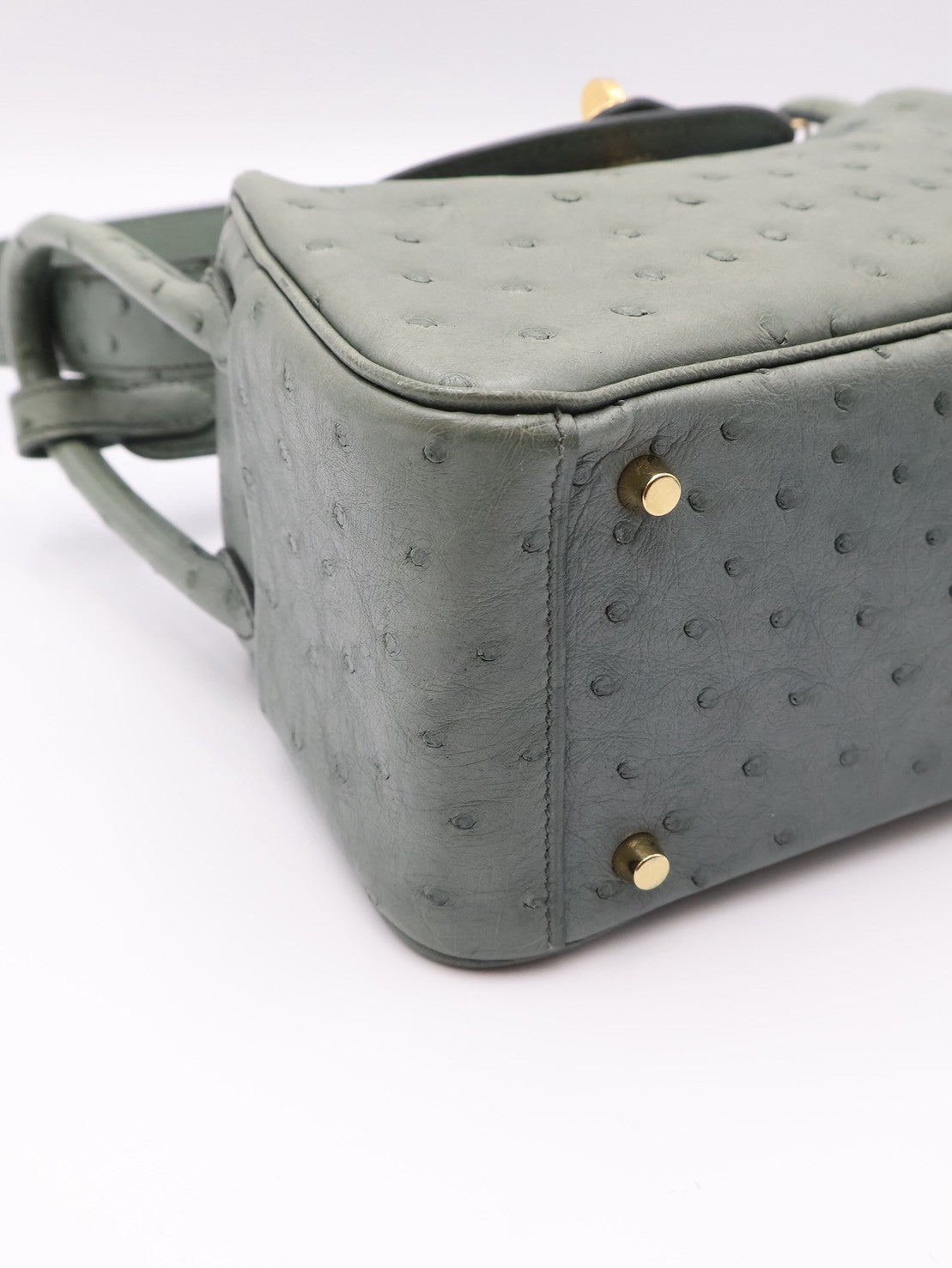 HERMES Mini Lindy - Vert Amande 63 鴕鳥皮杏仁綠金 U