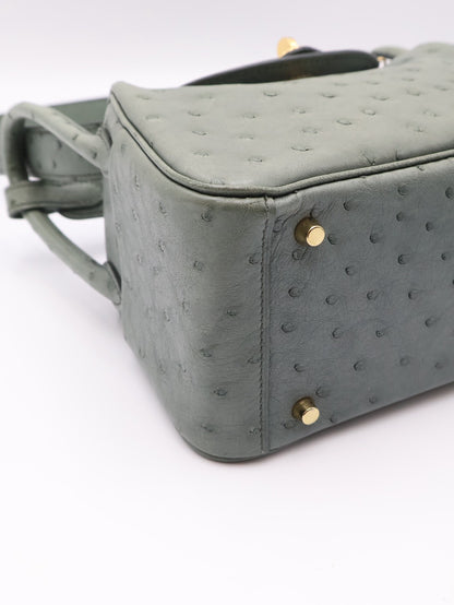 HERMES Mini Lindy - Vert Amande 63 鴕鳥皮杏仁綠金 U